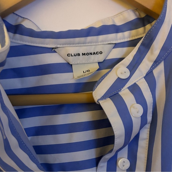 Club Monaco Half Placket Striped Midi Dress, Blue/Multi - Picture 6 of 7